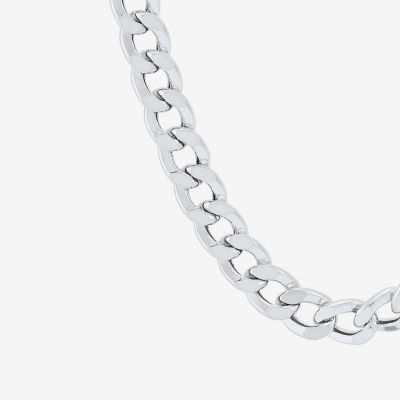 Made in Italy 10K White Gold 14K White Gold 22 Inch Semisolid Curb Chain Necklace