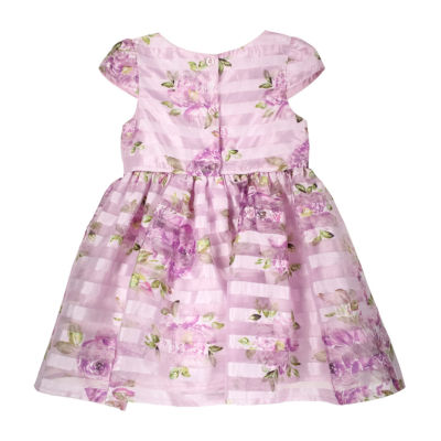 Lilt Toddler Girls Short Sleeve Cap Fit + Flare Dress
