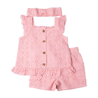 Little Lass Toddler Girls 3-pc. Short Set