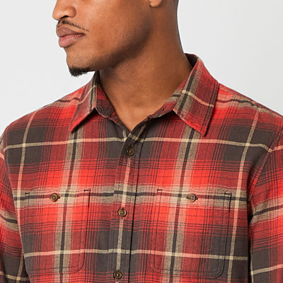 mutual weave Mens Regular Fit Long Sleeve Plaid Flannel Shirt