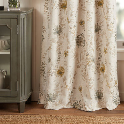 Martha Stewart Westchester Print Grommet Top Blackout Single Curtain Panels