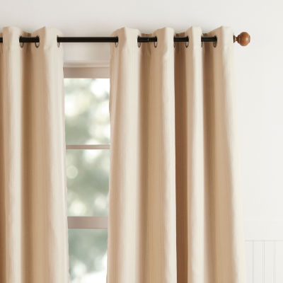 Martha Stewart Reed Grommet Top Blackout Single Curtain Panels