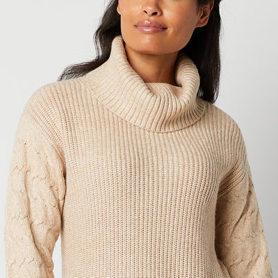 St. John's Bay Womens Turtleneck Long Sleeve Pullover Sweater