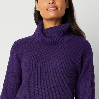 St. John's Bay Womens Turtleneck Long Sleeve Pullover Sweater