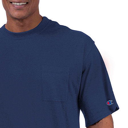 Champion Big and Tall Mens Crew Neck Short Sleeve Pocket T-Shirt, 4x-large, Blue
