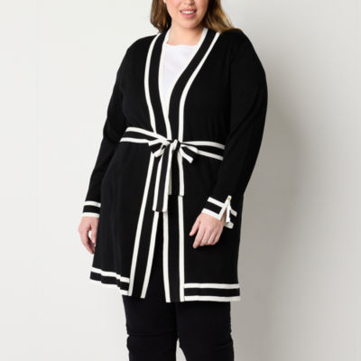 Liz Claiborne Womens Long Sleeve Open Front Cardigan - JCPenney