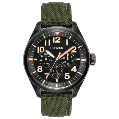 Citizen Chandler Mens Green Strap Watch Bu2055-16e