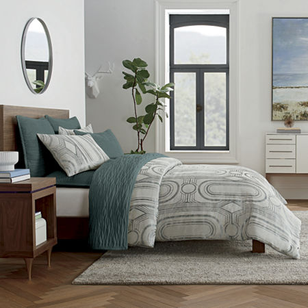 Loom + Forge Deco 3-pc. Geometric Comforter Set, One Size , White
