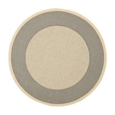 Safavieh Courtyard Collection Trina Bordered Indoor/Outdoor Round Area Rug