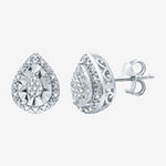 Limited Time Special! 1/10 CT. T.W. Genuine White Diamond Sterling Silver 10.8mm Pear Stud Earrings