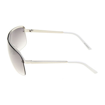 J. Ferrar Mens UV Protection Shield Sunglasses, Color: Silver