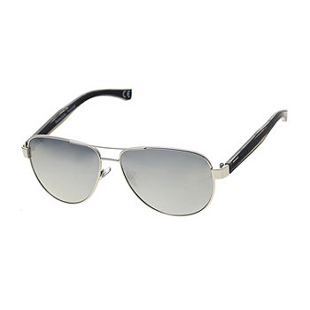 Panama Jack Mens UV Protection Aviator Sunglasses, Color: Silver