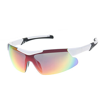 Xersion Mens UV Protection Wrap Around Sunglasses, Color: White