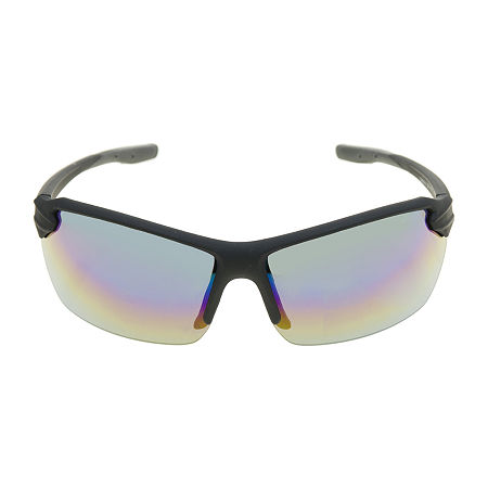 Xersion Mens Half Frame Shield UV Protection Sunglasses, One Size , Black