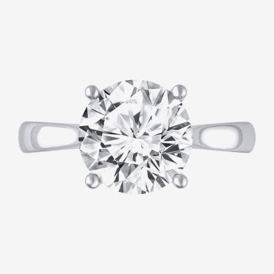 (I-J / SI2) Womens 3 CT Lab Grown White Diamond in 14K Gold Round Solitaire Engagement Ring