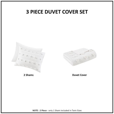 Intelligent Design Vera Clip Jacquard Duvet Cover Set With Sham