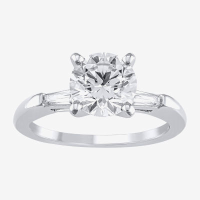(G / Vs2) Womens 2 1/4 CT. T.W. Lab Grown White Diamond 14K White Gold Round Engagement Ring
