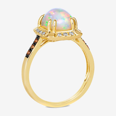 Le Vian Grand Sample Sale® Ring featuring 1 5/8 cts. Neopolitan Opal™ 1/10 cts. Chocolate Diamonds® 1/10 cts. Nude Diamonds™ set in 14K Honey Gold™