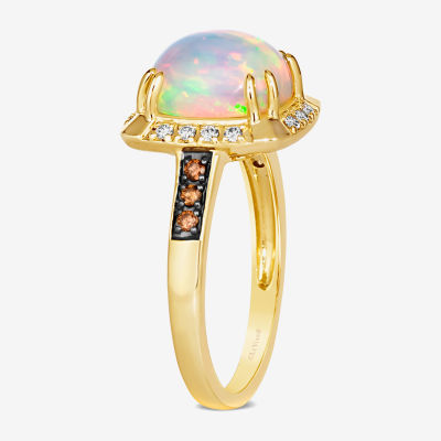 Le Vian® Grand Sample Sale™ Ring featuring 1 5/8 CT. Neopolitan Opal™ 1/10 CT. Chocolate Diamonds® 1/10 CT. Nude Diamonds™ set in 14K Honey Gold™