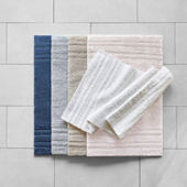 2-Pack Chenille Noodle 21x34 inch bath mat with non-slip Blue