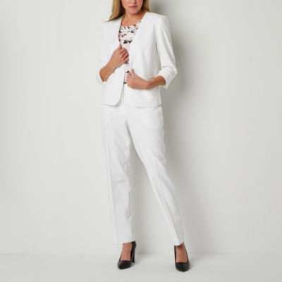 Black Label by Evan-Picone Crepe Womens Straight Fit Straight Suit