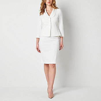 Le Suit 2-pc. Skirt Suit, Color: Natural White - JCPenney