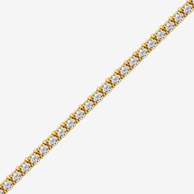 (I / I2) Womens 3 CT. T.W. Lab Grown White Diamond 14K Gold Over Silver Tennis Bracelet