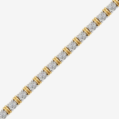 (I / I2) Womens 2 CT. T.W. Lab Grown White Diamond 14K Gold Over Silver Tennis Bracelet