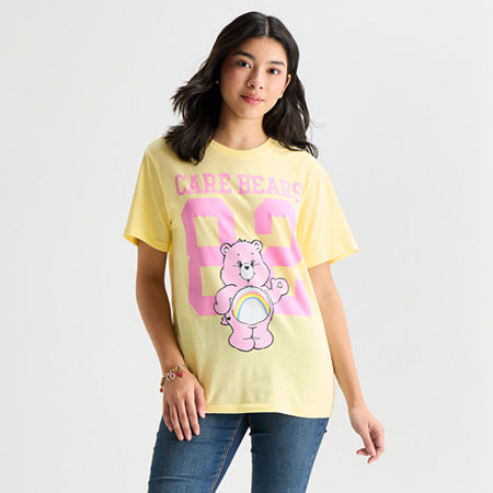 Grayson Threads, The Label Carebears 82 Boyfriend Tee Womens Juniors Crew Neck Short Sleeve Relaxed Fit Care Bears Graphic T-sh In Yellow