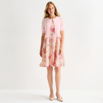Perceptions Womens Floral Lace Jacket Dress