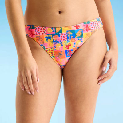 Arizona Womens Lined Tropical Juniors Hipster Bikini Swimsuit Bottom