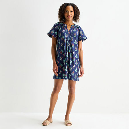 St. John's Bay Womens Short Sleeve Sheath Dress