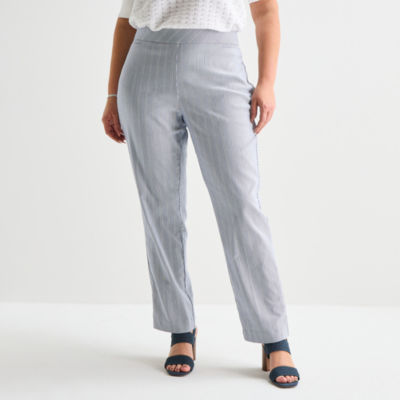 Liz Claiborne Womens Plus Straight Pull-On Pant
