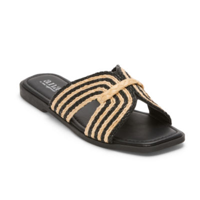 a.n.a Womens Straw Slide Sandals