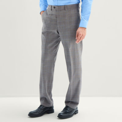 Stafford Coolmax All Season Ecomade Mens Classic Fit Plaid Flat Front Suit Pant