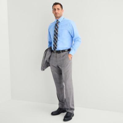 Stafford Coolmax All Season Ecomade Mens Classic Fit Plaid Flat Front Suit Pant