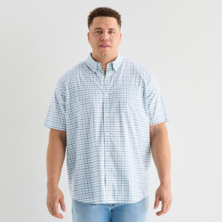 St. John's Bay Performance Mens Short Sleeve Classic Fit Big and Tall Button-Down Shirt, 2x-large, White