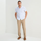 Stafford Mens Classic Fit Dress Flat Front Pant, Color: Blue Texture -  JCPenney