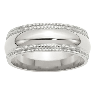 8MM Sterling Silver Wedding Band