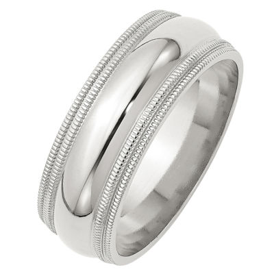 8MM Sterling Silver Wedding Band