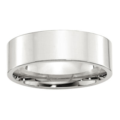 Mens 7MM Sterling Silver Wedding Band