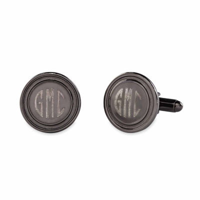 Round Polished Cuff Links w/ Recessed Border