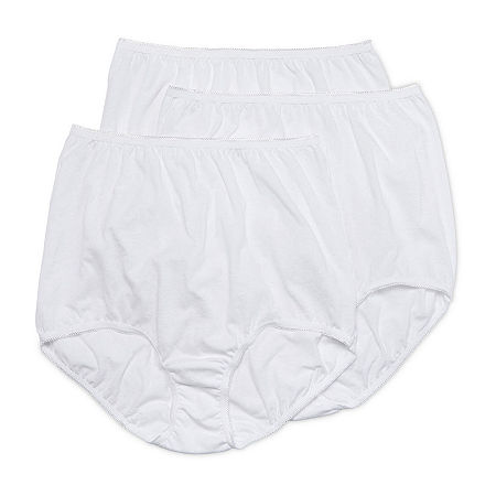 Underscore Cotton 3 Pack Brief Panty 306448, 7, White