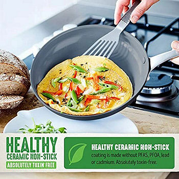 GreenLife Pro Hard Anodized Healthy Ceramic Nonstick, 12 Piece Cookware  Pots and Pans Set, PFAS-Free, Dishwasher Safe, Oven Safe, Grey