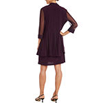 R & M Richards 3/4 Sleeve Jacket Dress with Removable Necklace