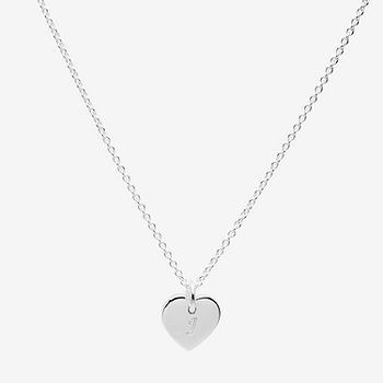 Itsy Bitsy Sterling Silver 17 Inch Cable Heart Pendant Necklace