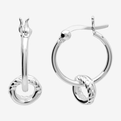 Silver Treasures Sterling Silver 22mm Hoop Earrings