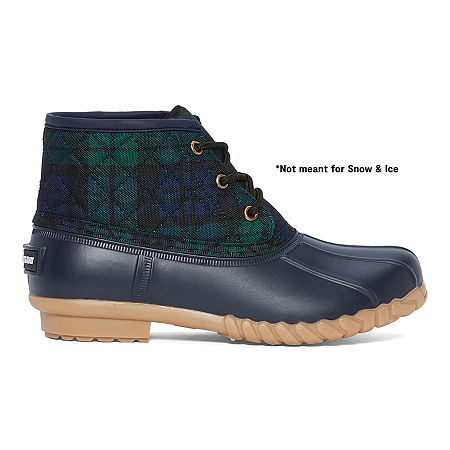 St. John's Bay Womens Denton Flat Heel Rain Boots, 9 Medium, Blue