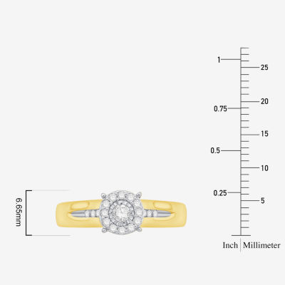 Unisex Adult 1/3 CT. T.W. Mined White Diamond 10K Gold Round Halo Side Stone Ring Sets