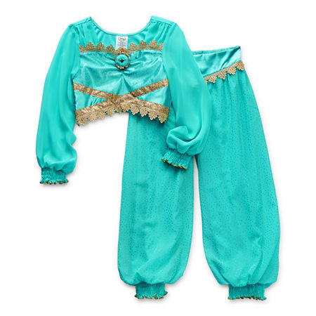 Disney Collection Jasmine Roleplay Girls Dress Up Costume, 4, Blue